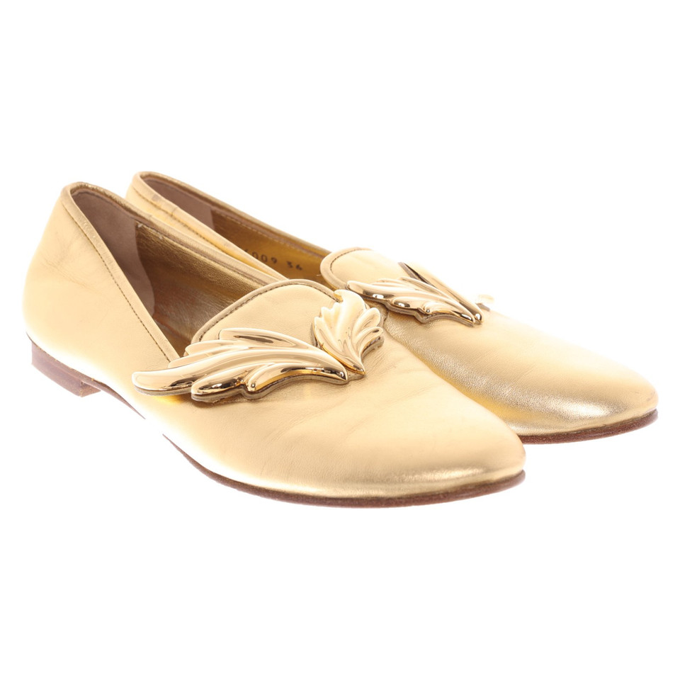 Giuseppe Zanotti Slippers/Ballerinas Leather in Gold