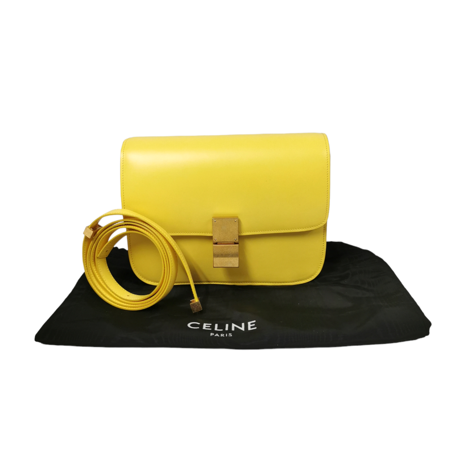 Céline Classic Bag in Pelle in Giallo
