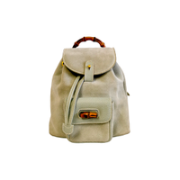 Gucci Bamboo Backpack in Pelle in Verde