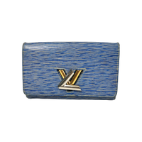 Louis Vuitton Twist Chain Wallet aus Leder in Blau