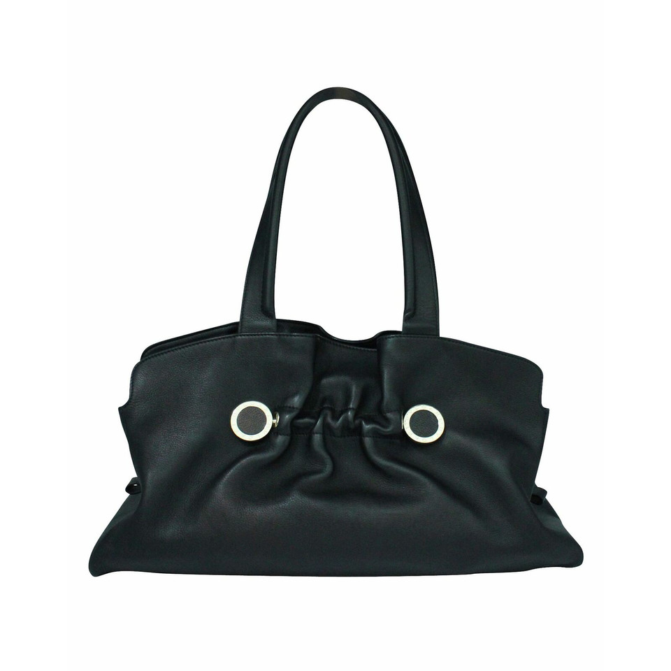 Bulgari Tote Bag aus Leder in Schwarz