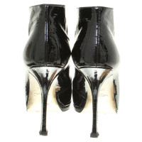 Yves Saint Laurent Stivali alla caviglia in vernice goffrata