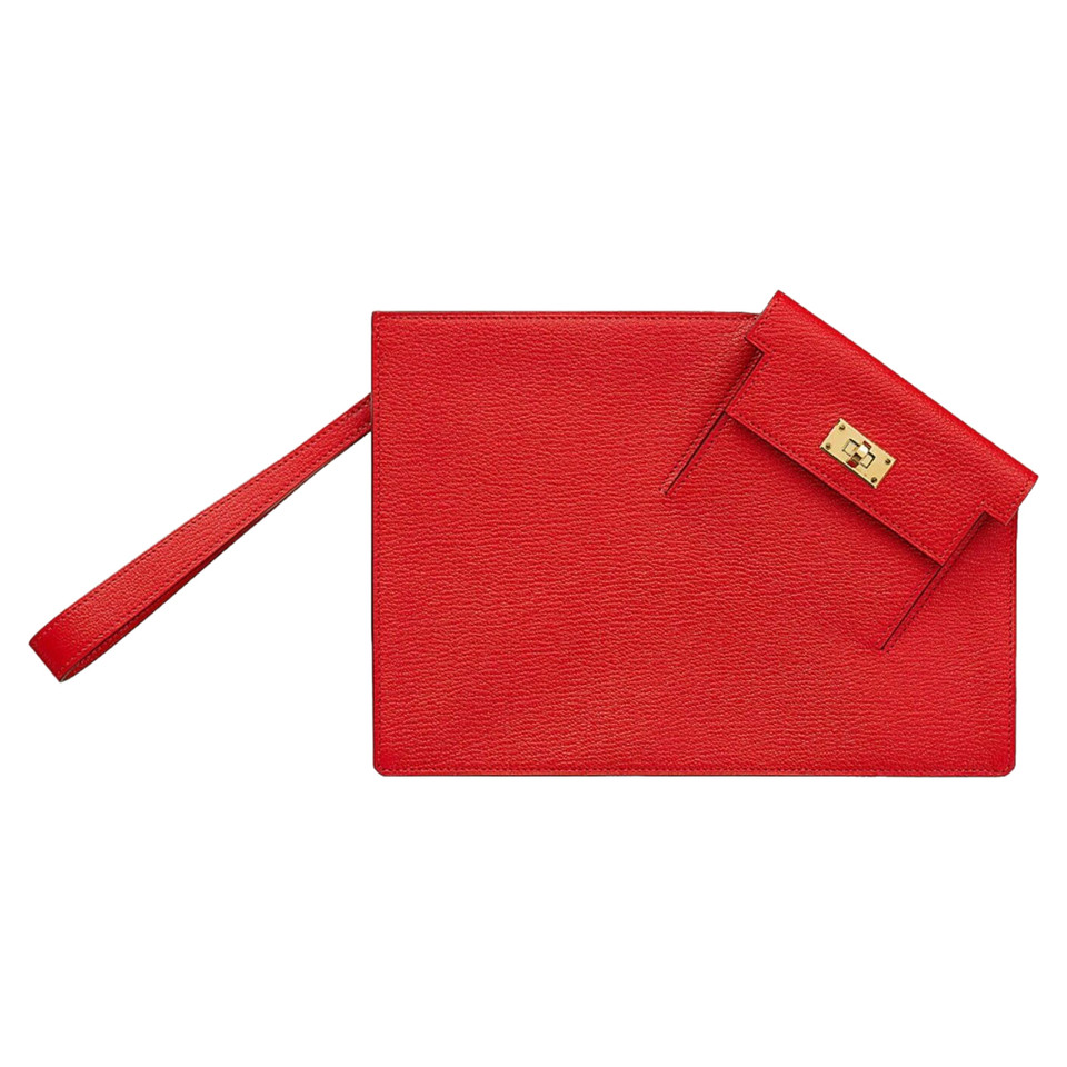 Hermès Kelly Pocket To Go Pouch en Cuir en Rouge