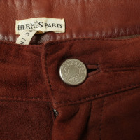 Hermès Leather pants in Brown