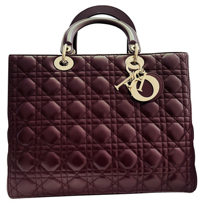 Dior Lady Dior in Pelle in Bordeaux