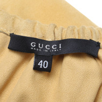 Gucci abito in pelle scamosciata in giallo senape