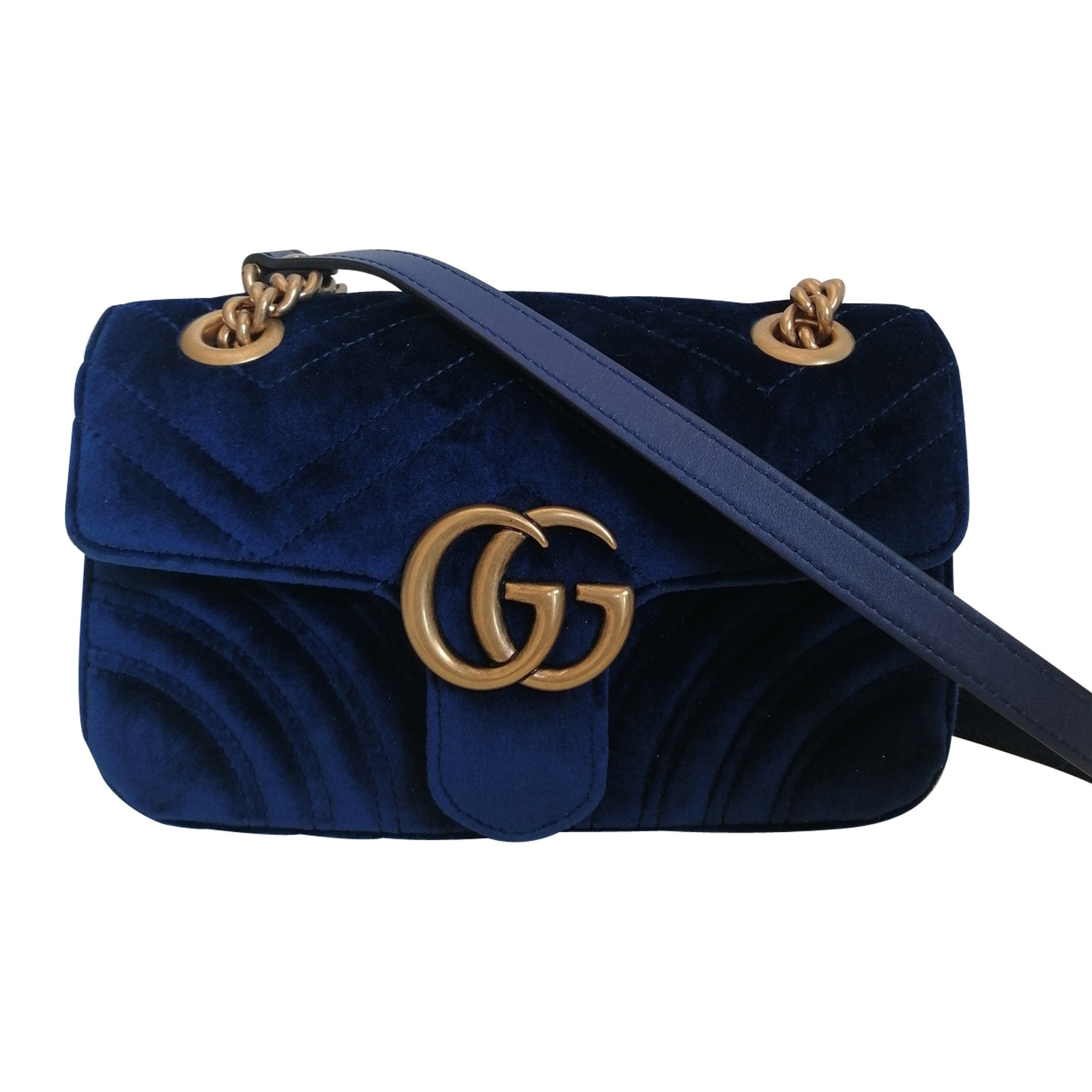 Gucci GG Marmont Flap Bag Normal in Blue - Second Hand Gucci GG Marmont Flap  Bag Normal in Blue buy used for 1050€ (4637654)