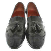 Santoni Chaussons/Ballerines en Cuir verni en Gris