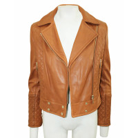 Calvin Klein Jacket/Coat Leather in Brown