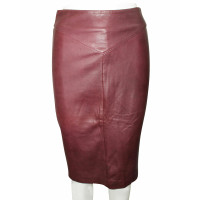 Reiss Skirt Leather in Red