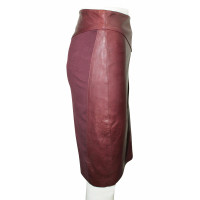 Reiss Skirt Leather in Red