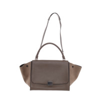 Céline Trapeze Bag Leer in Taupe