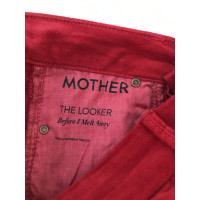 Mother Jeans in Cotone in Rosso