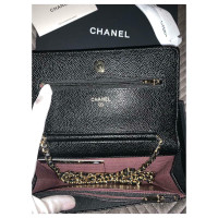 Chanel Timeless Wallet On Chain aus Leder in Schwarz