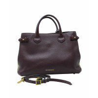 Burberry Banner Tote Leather in Violet