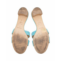 Hermès Sandals Suede in Turquoise