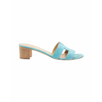 Hermès Sandals Suede in Turquoise