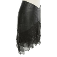 Jitrois Leather skirt with gemstones
