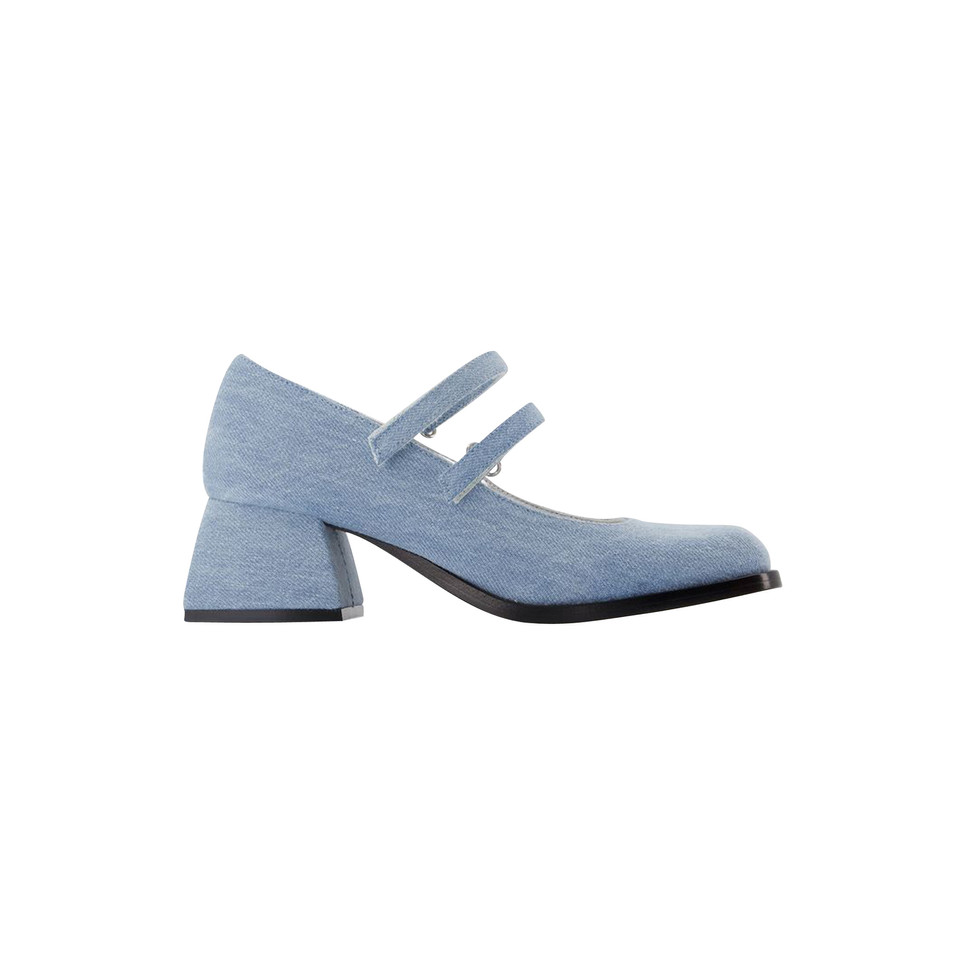 Nodaleto Pumps/Peeptoes aus Canvas in Blau