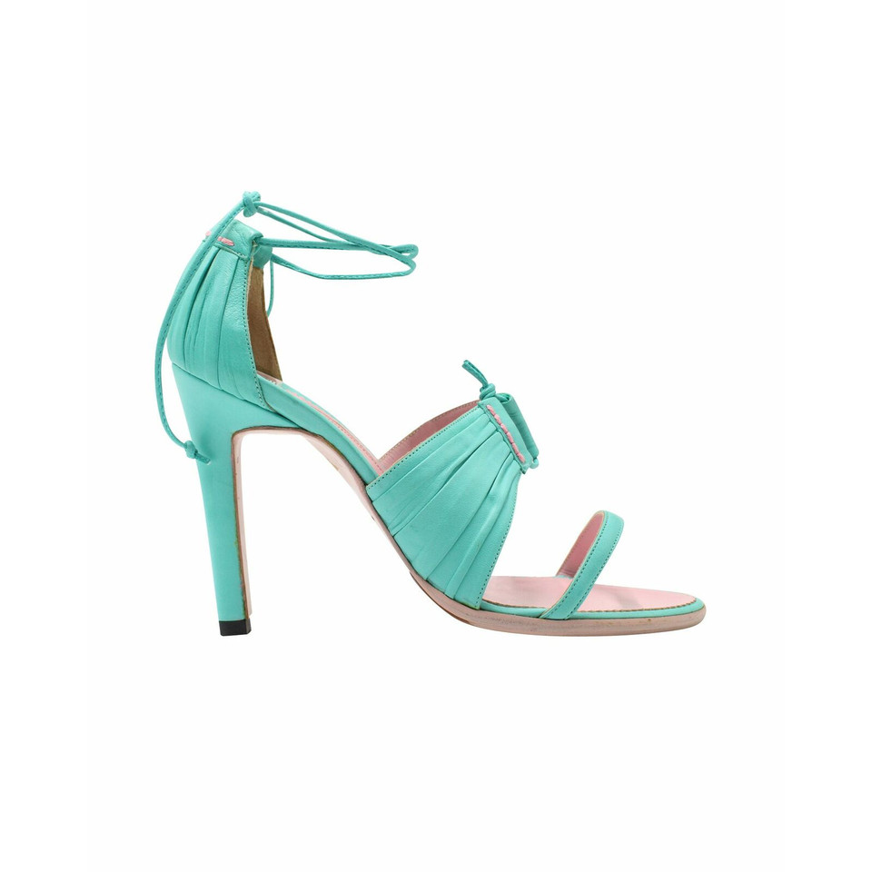 Manolo Blahnik Sandals Leather in Turquoise