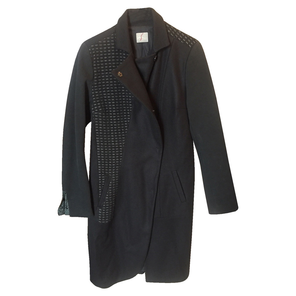 Malloni Veste/Manteau en Laine en Noir