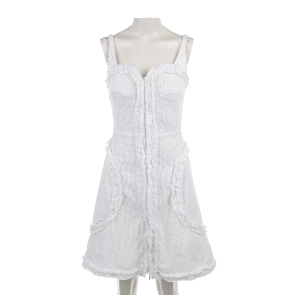 Alexander McQueen Kleid aus Baumwolle in Weiß