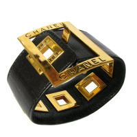 Chanel Two wide Leather Wristbands