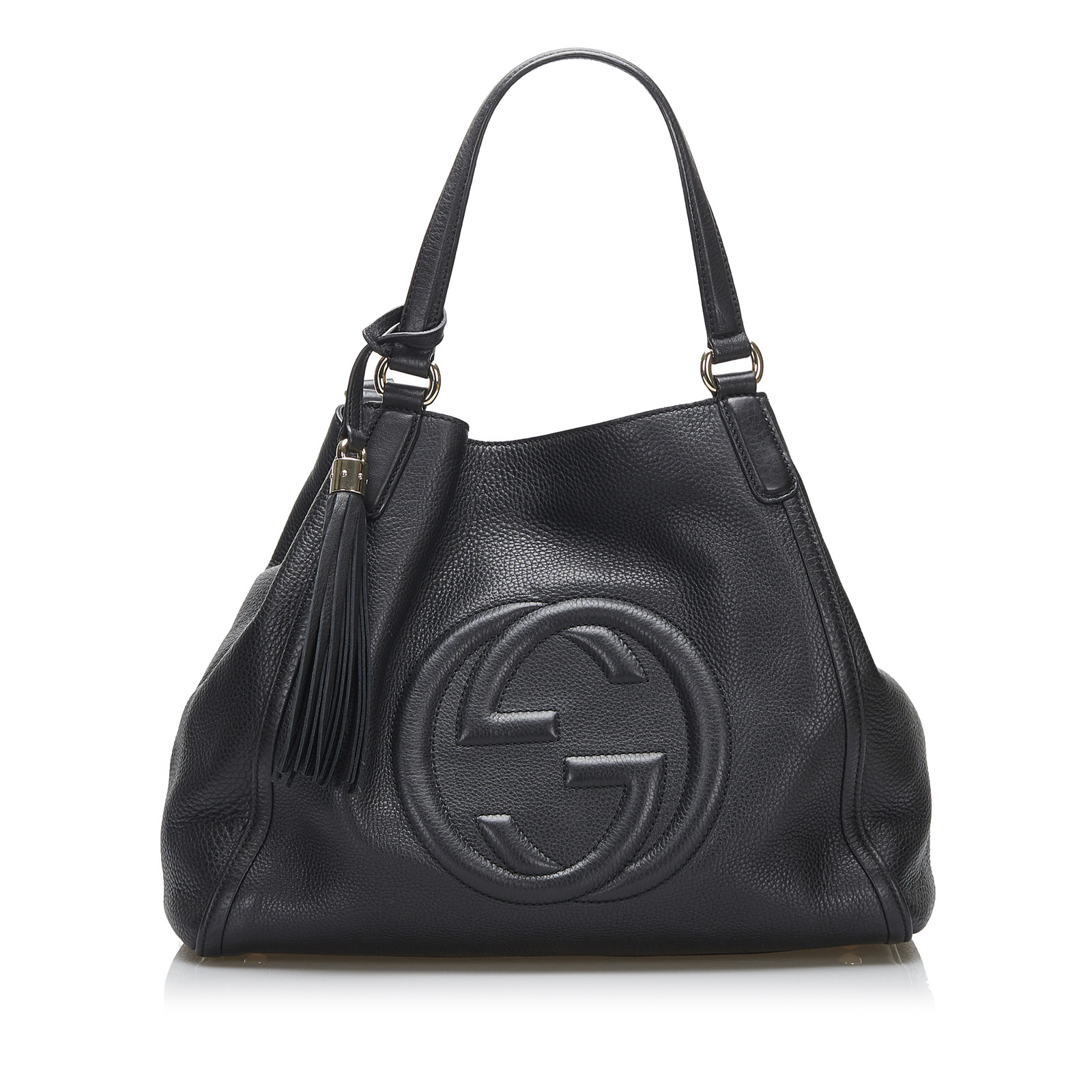 GG Marmont Top Handle Medium 32cm Leather in Black