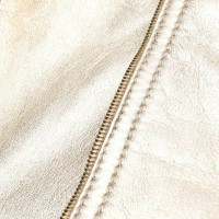 Escada Jacke/Mantel aus Leder in Silbern