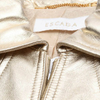 Escada Jacke/Mantel aus Leder in Silbern