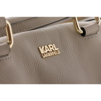 Karl Lagerfeld Handtasche aus Leder in Beige