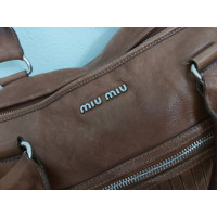 Miu Miu Tote Bag aus Leder in Braun