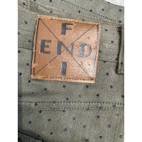 Fendi Trousers Cotton in Khaki