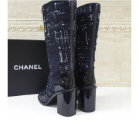 Chanel Stiefel aus Leder in Blau