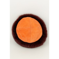 Hermès Hut/Mütze aus Leder in Orange