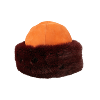 Hermès Hut/Mütze aus Leder in Orange