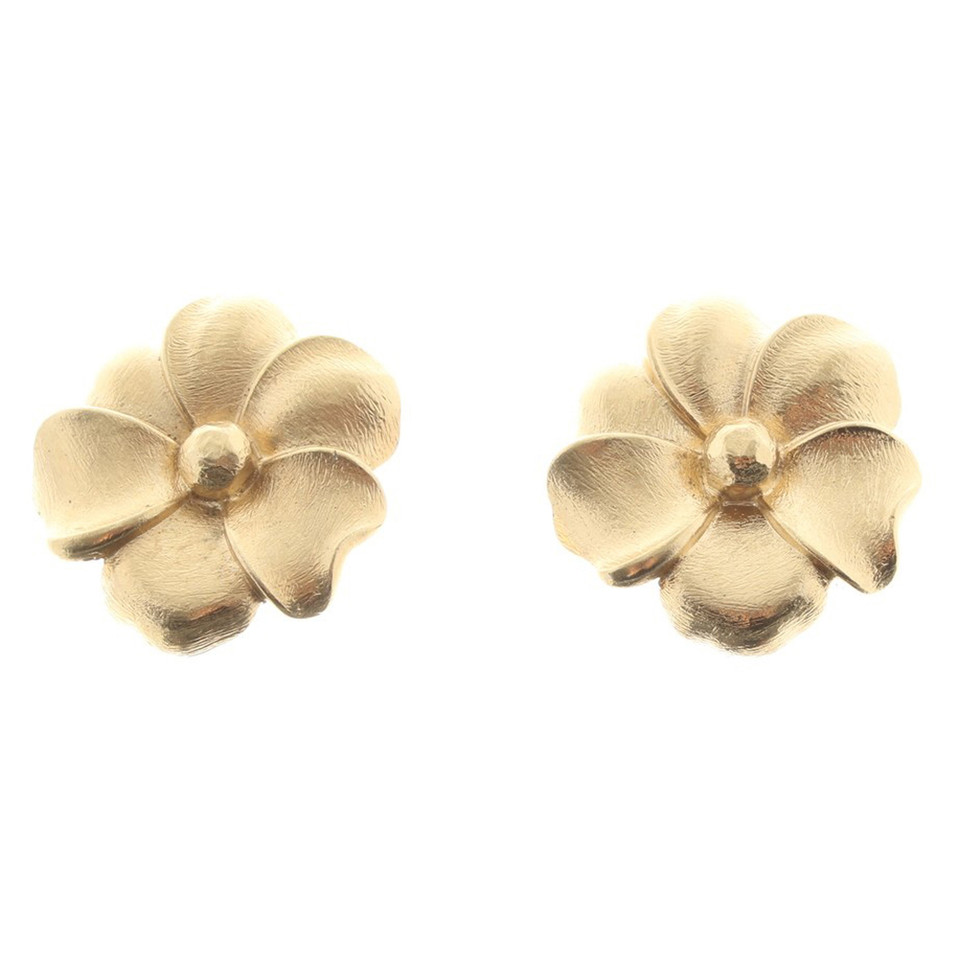 Christian Dior Goudkleurige bloemen Ear Clips