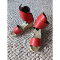 Céline Wedges Leather in Red