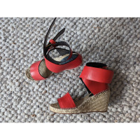 Céline Wedges Leather in Red