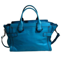 Coach Handtasche aus Leder in Blau