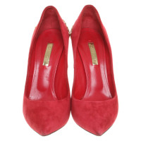 Casadei Pumps/Peeptoes aus Wildleder in Rot