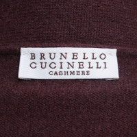 Brunello Cucinelli Lange Strickjacke in Dunkelrot