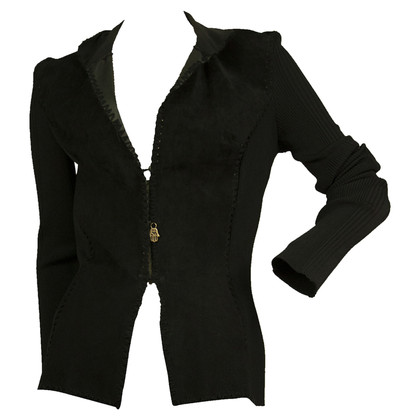 Roberto Cavalli Jacket/Coat Suede in Black
