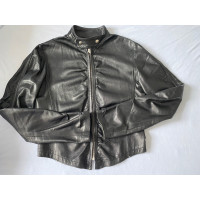 Pleats Please Jacket/Coat Leather in Black