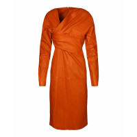 Bottega Veneta Kleid aus Leder in Orange