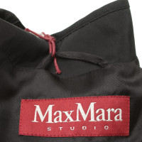Max Mara Geitenleer jas in zwart / White