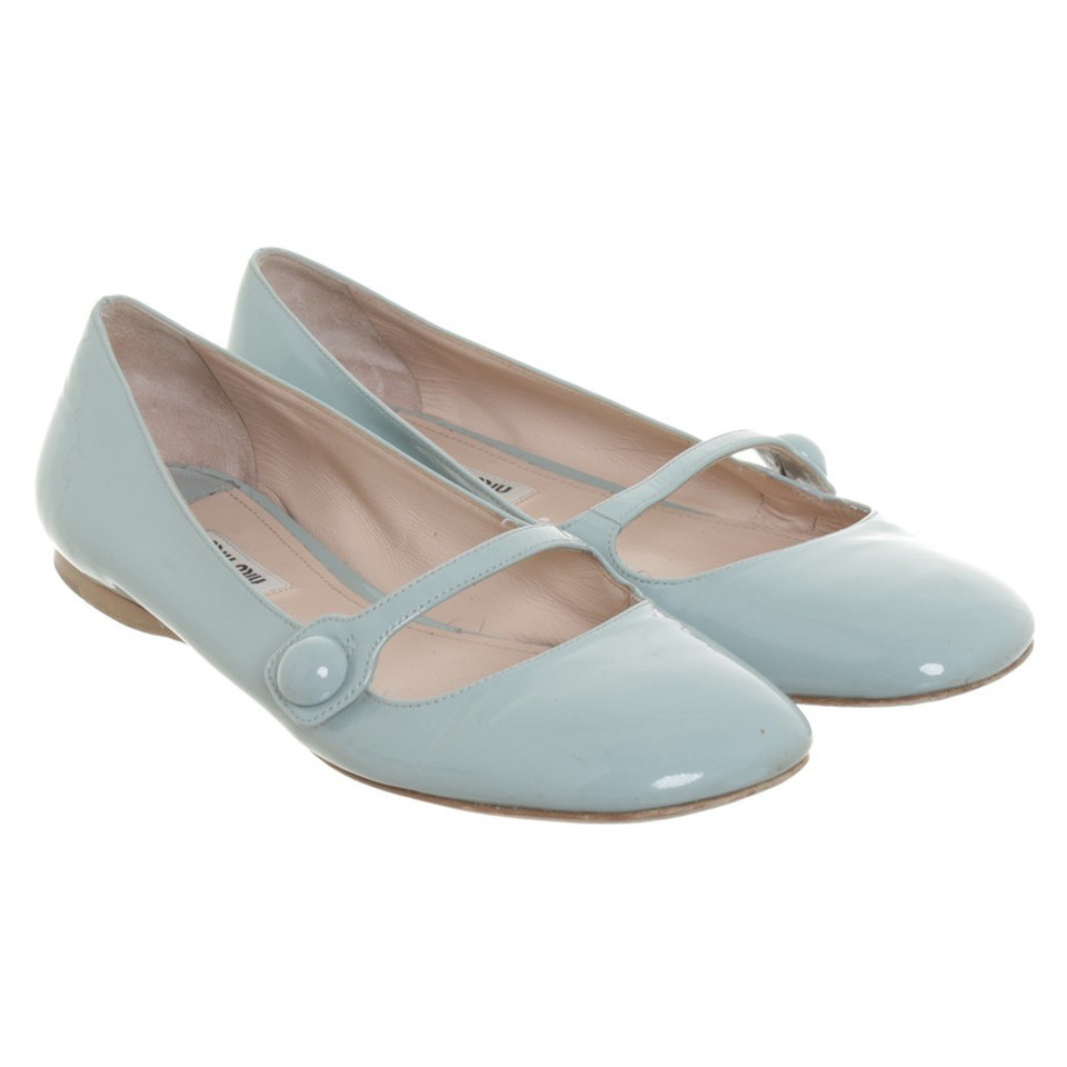 Miu Miu Ballerine in vernice blu