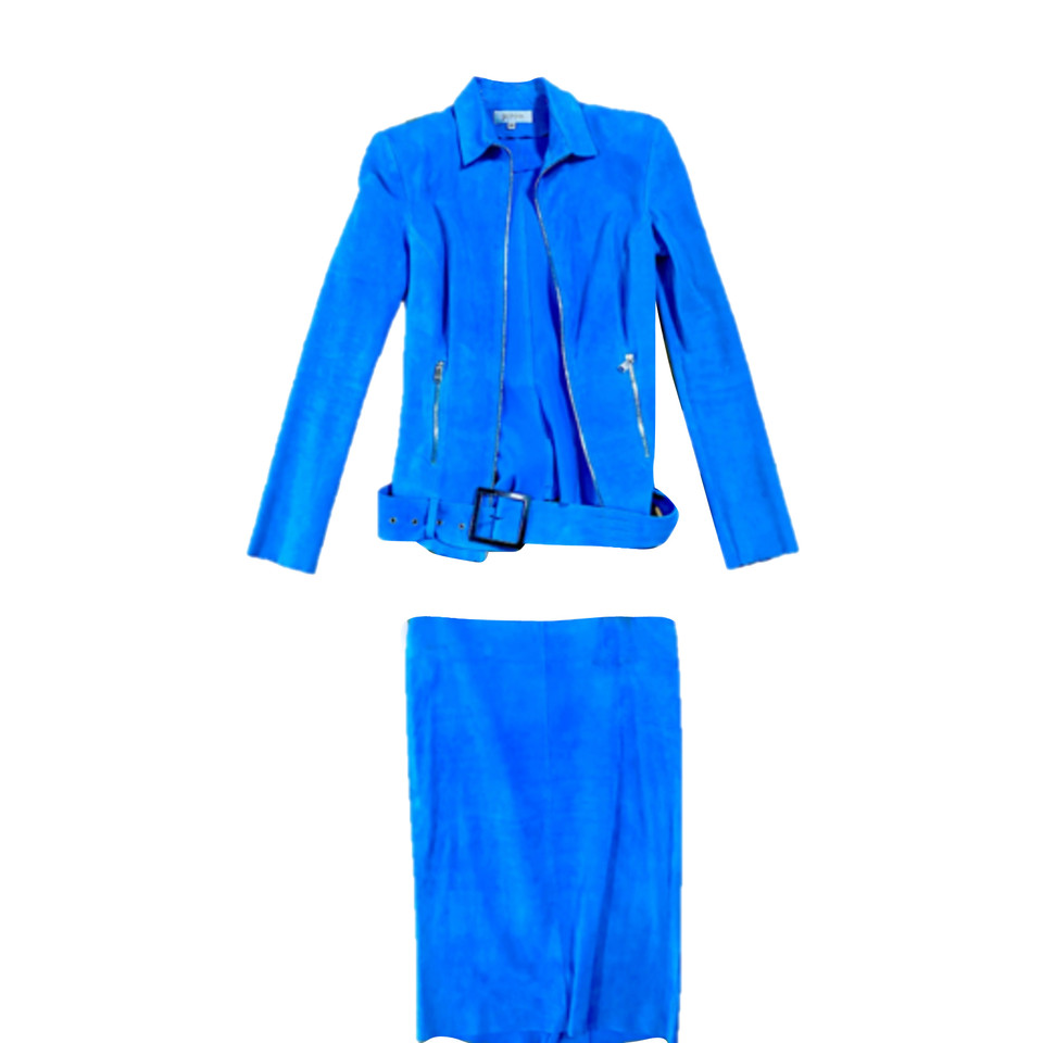 Jitrois Costume en Daim en Bleu
