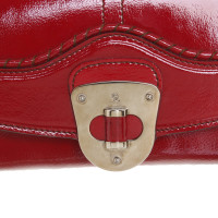 Alexander McQueen Pochette in Pelle verniciata in Rosso