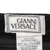 Gianni Versace Pantalon en velours bleu foncé